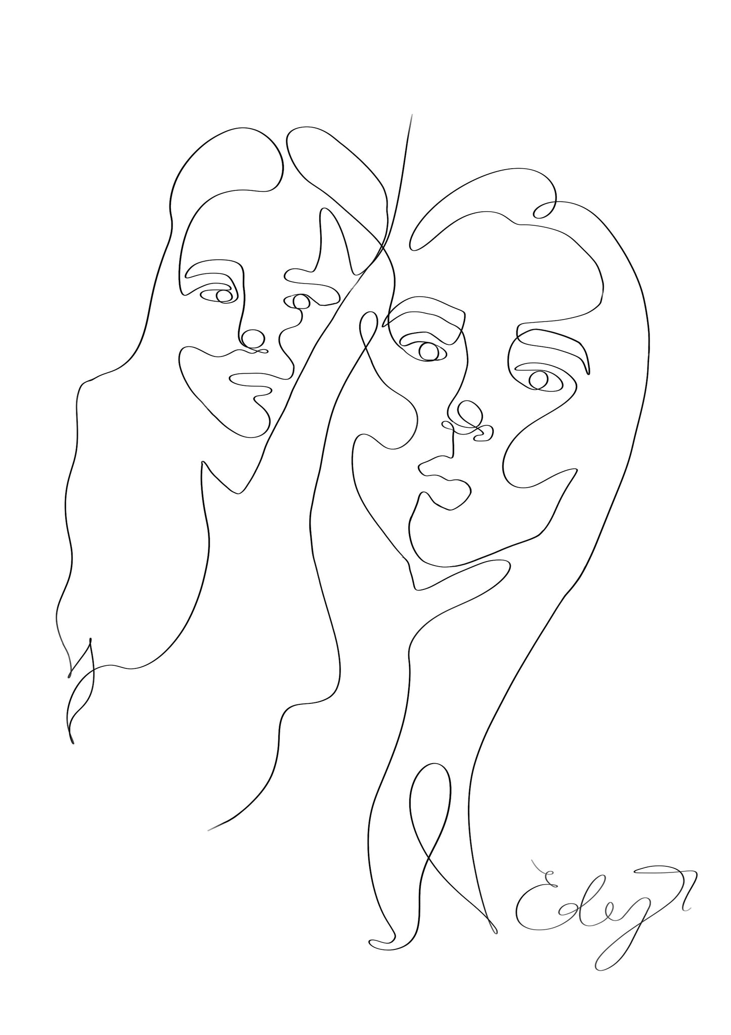 Personalised line art drawing